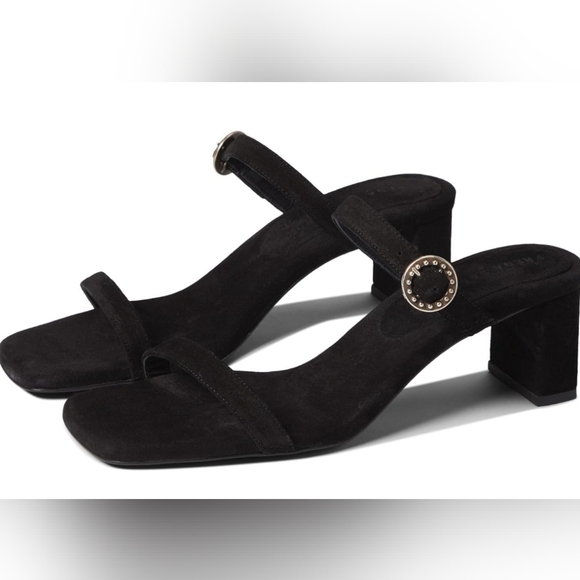 Freda Salvador Amalia Black Suede 2-Band Heeled Sandal. PLUS a Canvas Tote Bag - Picture 11 of 11